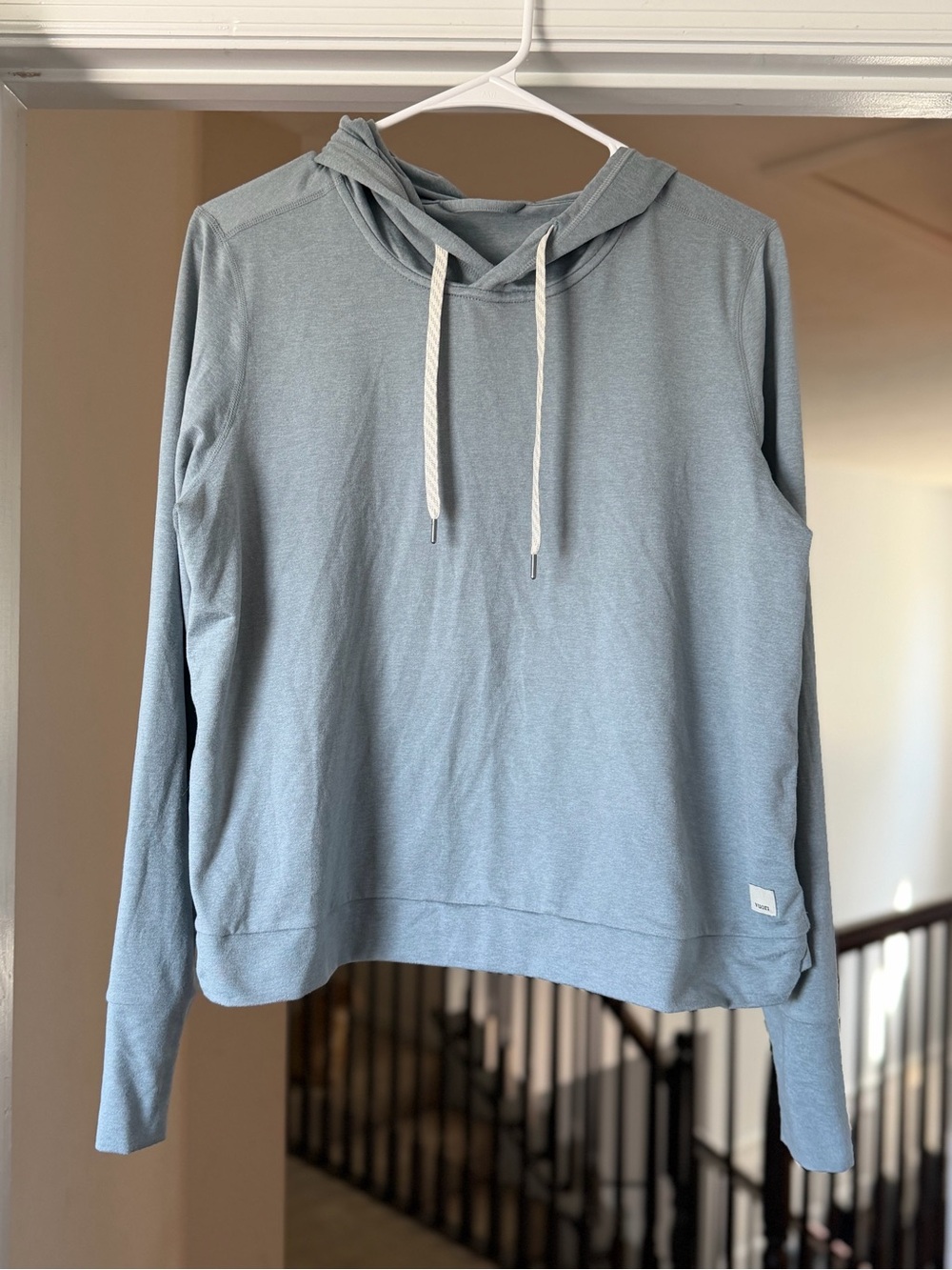 Vuori Halo Essential DreamKnit Hoodie Blue Gray Medium